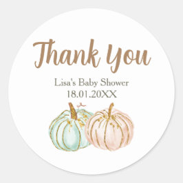 Mint en Peach Pumpkin Gold Dank u Sticker