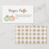 Mint en Peach Pumpkin Gold Diaper Raffle Kaart (Voorkant / Achterkant)
