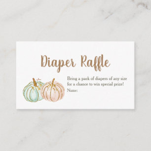 Mint en Peach Pumpkin Gold Diaper Raffle Kaart
