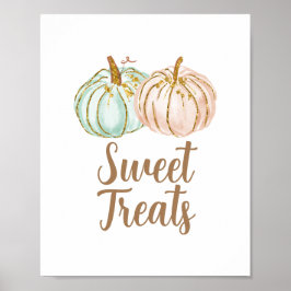 Mint en Peach Pumpkin Gold Sweet Trebord Poster