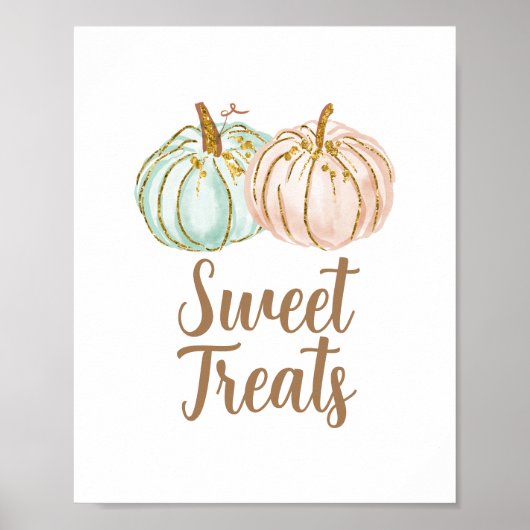 Mint en Peach Pumpkin Gold Sweet Trebord Poster (Voorkant)