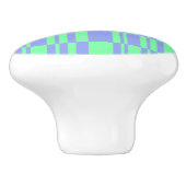 Mint en Periwinkle Abstracte dressoir en lade Keramische Knop (Zijkant)