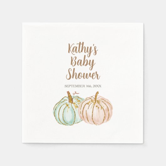 Mint en perkamentpompoen met goudstaart, luiers servet (Voorkant)