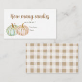 Mint en perzikpompoen Hoeveel Snoepjes Informatiekaartje (Voorkant / Achterkant)