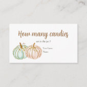 Mint en perzikpompoen Hoeveel Snoepjes Informatiekaartje (Voorkant)