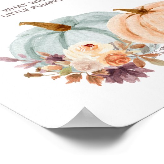 Mint en perzikpompoen Rustic Floral Voeding Board Poster (Hoek)