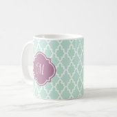 Mint en Plum Moroccan Monogram Koffiemok (Voorkant links)