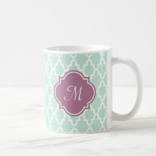 Mint en Plum Moroccan Monogram Koffiemok