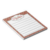 Mint- en Rode Monogram - Boom van het Levenspatroo Notitieblok (Schuin)