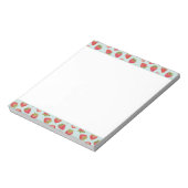 Mint- en Rode zomeraardbeienpatroon Notitieblok (Linkerzijde)