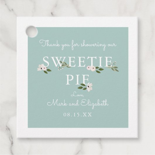 Mint en Roze Baby Dank u Bedankjes Labels (Voorkant)