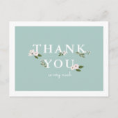 Mint en Roze Baby Shower Bedankt Briefkaart (Voorkant)