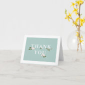 Mint en Roze Baby shower Bedankt Kaart (Gele Bloem)