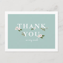 Mint en Roze Baby Shower Dank je Briefkaart