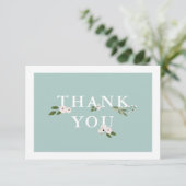 Mint en Roze Baby shower Flat Dank u RSVP Kaartje (Staand voorkant)