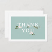 Mint en Roze Baby shower Flat Dank u RSVP Kaartje (Voorkant / Achterkant)