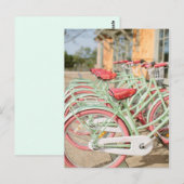  Mint en Roze Bike Briefkaart (Voorkant / Achterkant)