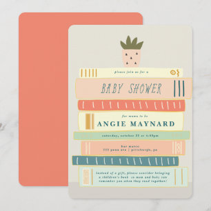 Mint- en roze boeken voor Baby Baby shower Kaart