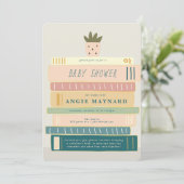 Mint- en roze boeken voor Baby Baby shower Kaart (Staand voorkant)