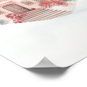 Mint en Roze Gezellige Waterverf Winter Scene Poster (Hoek)