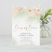 Mint en roze glitter voor geslacht onthulling met  kaart (Staand voorkant)