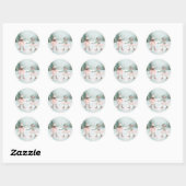 Mint en Roze Meisjes Schaatsen - Winter Scene Ronde Sticker (Vel)