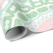 Mint en Roze Moderne Mandala Patroon Cadeaupapier (Rol Hoek)