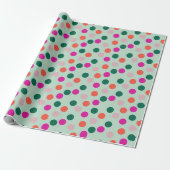Mint en Roze Pickleball Thema Kerstmis Cadeaupapier (Uitgerold)