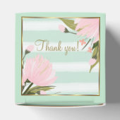 Mint en Roze Streep Baby Shower Bedankdoosjes (Bovenkant)