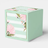 Mint en Roze Streep Baby Shower Bedankdoosjes (Achterkant)