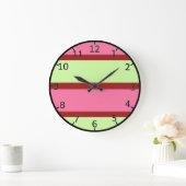 Mint- en roze strepen grote klok (Huis)