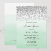 Mint en Silver Bridal Shower Kaart (Voorkant / Achterkant)