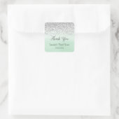 Mint en Silver Dank u Stickers (Tas)