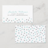 Mint en Silver Glitter Confetti Stippen Visitekaartje (Voorkant / Achterkant)