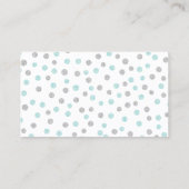 Mint en Silver Glitter Confetti Stippen Visitekaartje (Achterkant)