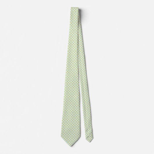 Mint en Simulated Gold Glitter Shells Necktie Stropdas (Voorkant)