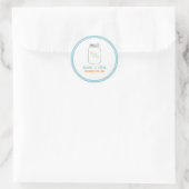 Mint en Tangerine Mason Jar Monogrammed Wedding Ronde Sticker (Tas)