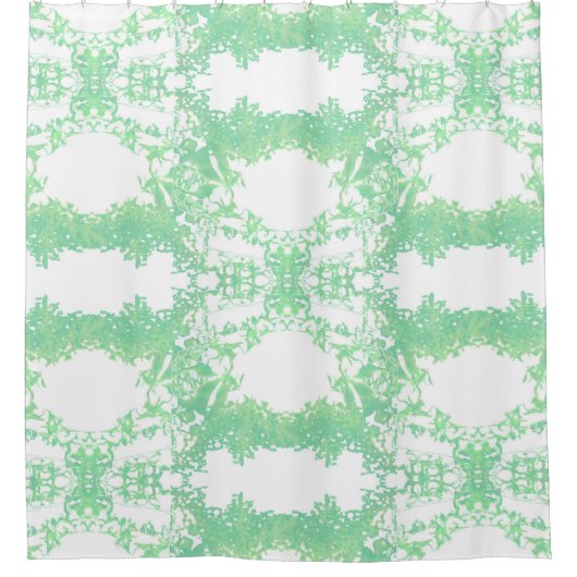 Mint- en turquoise-etnische versiering. douchegordijn (Voorkant)