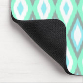 Mint en Turquoise Ikat Pattern Muismat (Hoek)