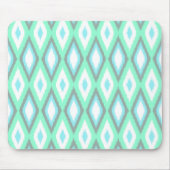 Mint en Turquoise Ikat Pattern Muismat (Voorkant)