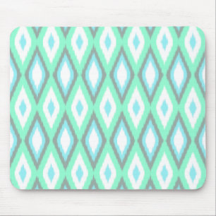 Mint en Turquoise Ikat Pattern Muismat