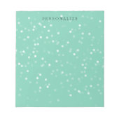 Mint en White Bokeh Confetti Notitieblok (Voorkant)