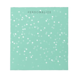 Mint en White Bokeh Confetti Notitieblok
