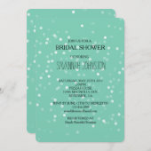 Mint en White Bokeh Confetti vrijgezellenfeest Kaart (Voorkant / Achterkant)