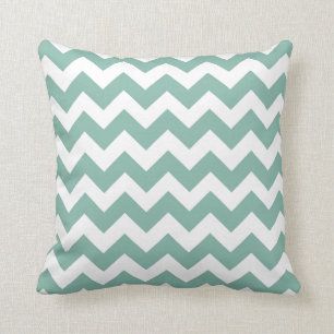 Mint en White Chevron Zig Zag Pillow Kussen