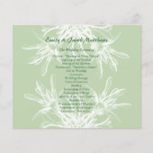 Mint en White Floral Wedding Programme (Voorkant)
