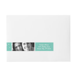 Mint en White - kerstfoto Adreslabel Wikkel