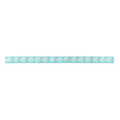 Mint en White Seashells Satin Ribbon Satijnen Lint (Voorkant)