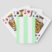 Mint en White XL Stripes Pattern Pokerkaarten (Achterkant)