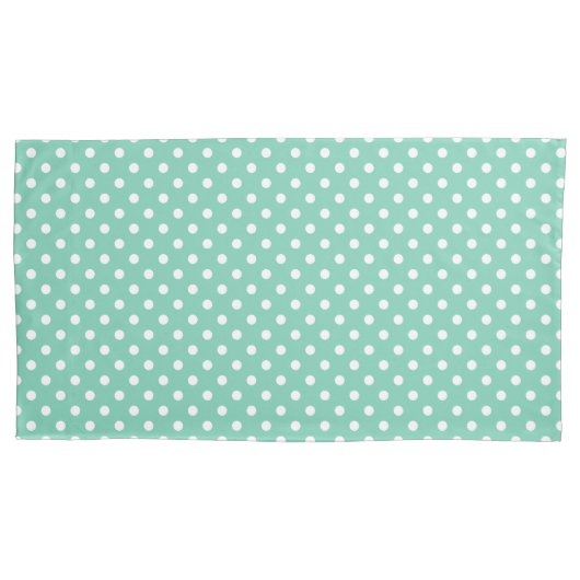 Mint en witte polka-stippen met kussen kussensloop (Voorkant)